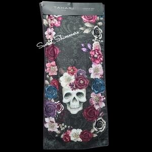 Sugar Skull Day Of Dead Beaded Table Runner Sparkly Jeweled Flowers HALLOWEEN
